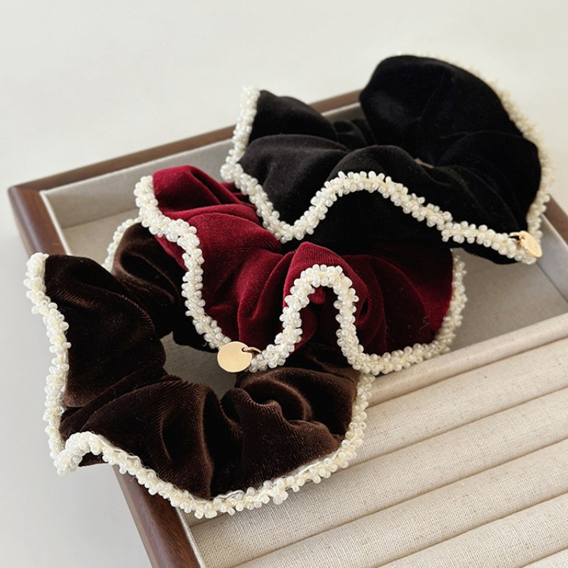 Women'S Accessories Flannels - Chouchous en Velours Rouge Foncé pour