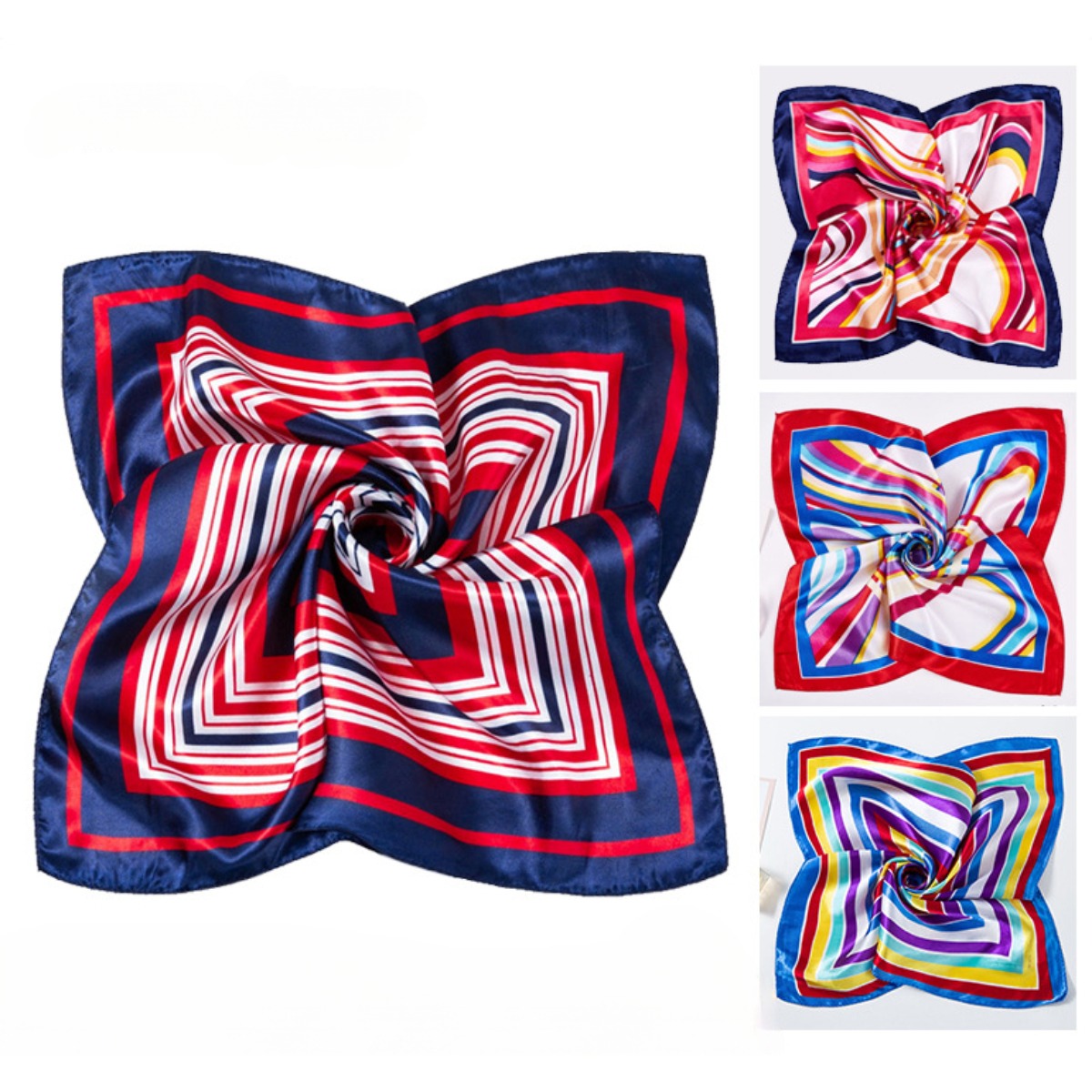 Women Accessories Business - Écharpe carrée imprimée pour femme, petit
