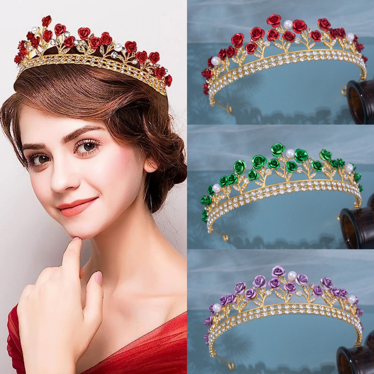 Women'S Wedding Accessories - Couronne de mariée baroque en céramique,