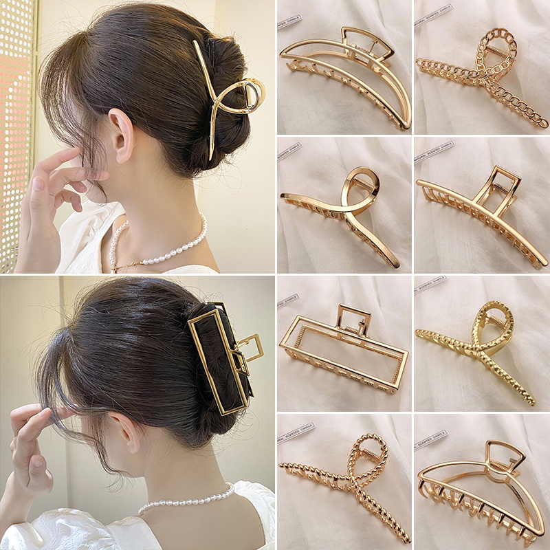 Pince à cheveux en métal doré  - Hair Claw Clip Set avis et prix