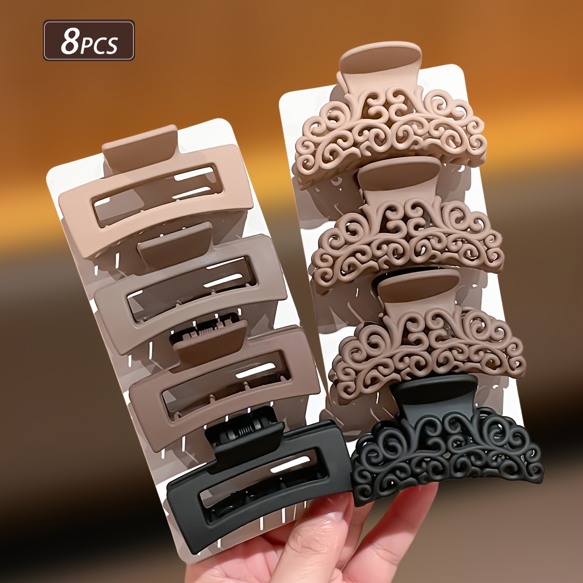 8 pinces à cheveux carrées à m - Hair Claw Clip Set avis et prix