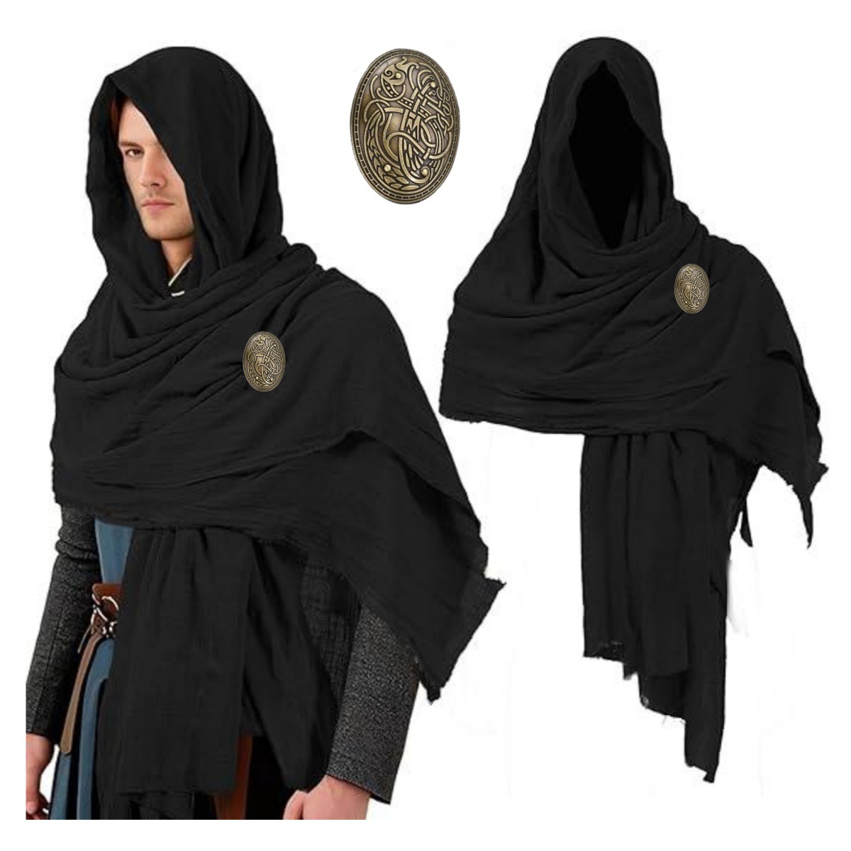 Cape médiévale avec capuche po - Women'S Viking Accessories avis et prix