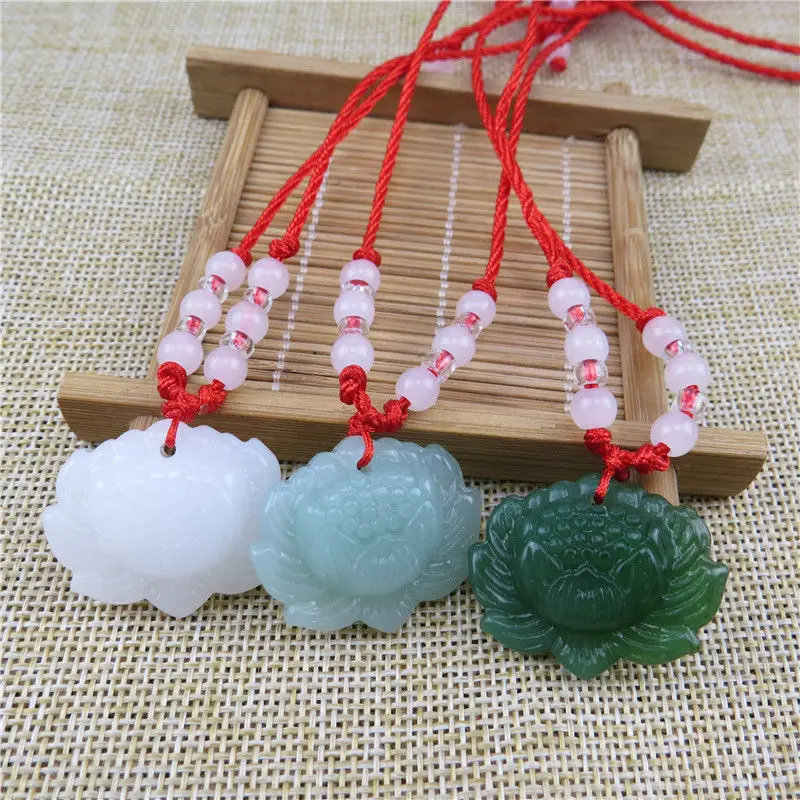 Pendentif Lotus en Jade vert n - Women Accessories For Hand avis et prix