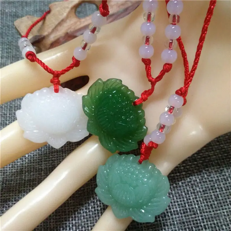 Pendentif Lotus en Jade vert n - Women Accessories For Hand avis et prix