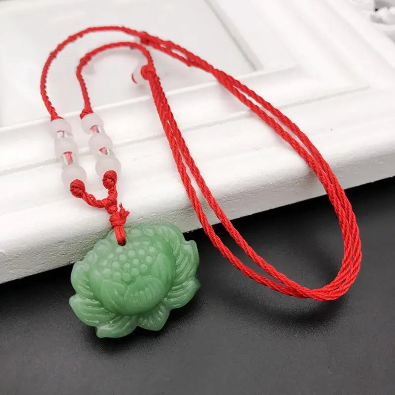 Pendentif Lotus en Jade vert n - Women Accessories For Hand avis et prix